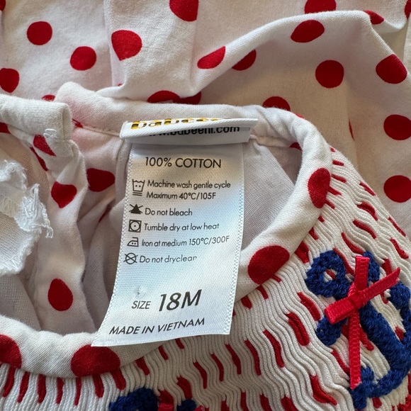 Red white and blue smocked dress - Picture 4 of 4